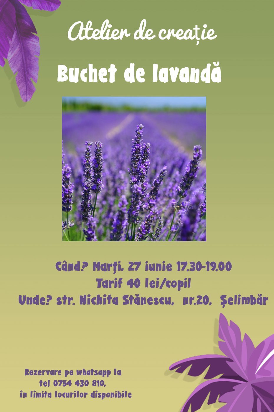 Edugreen eveniment atelier buchet de lavanda