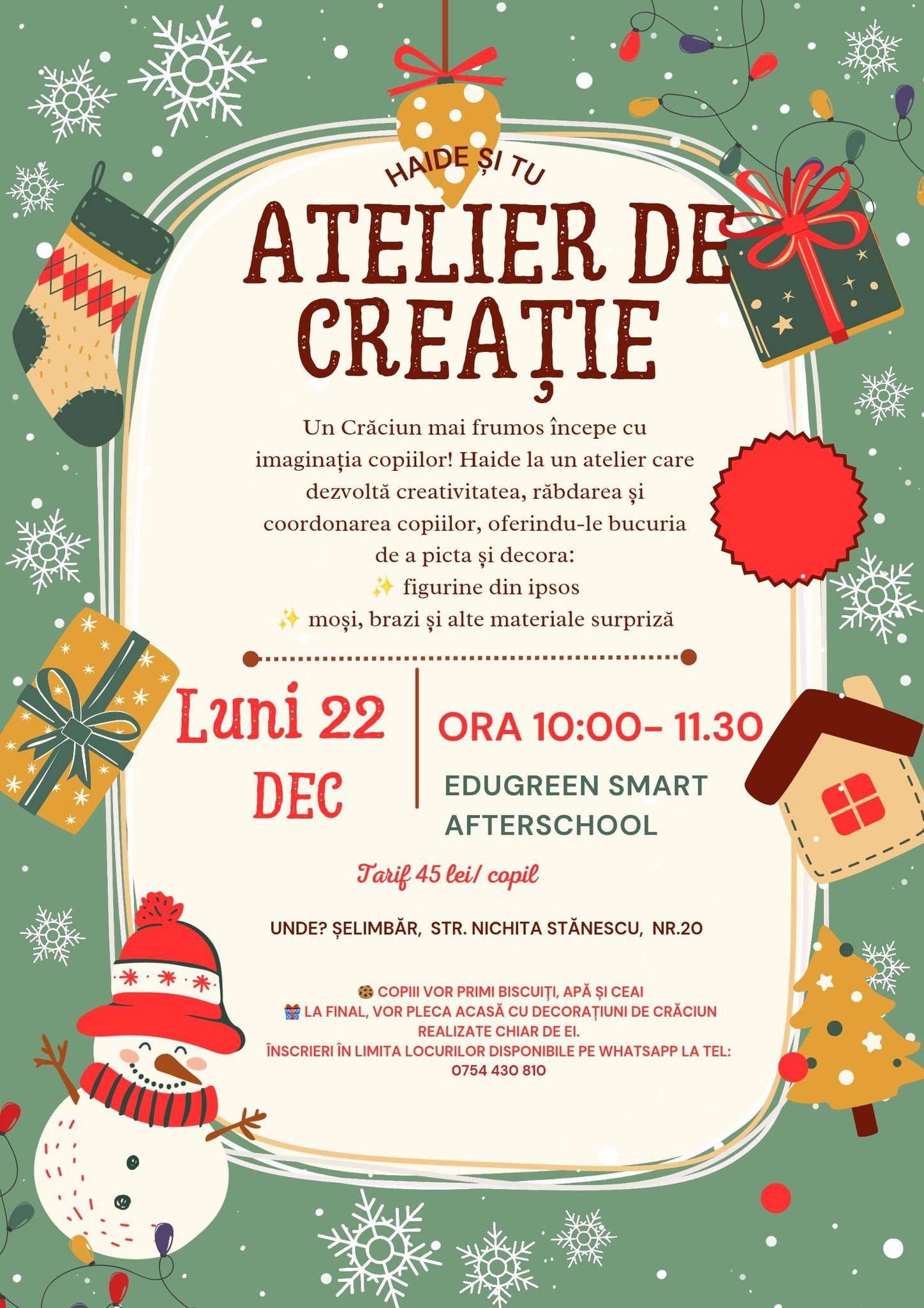 Edugreen eveniment atelier creatie craciun